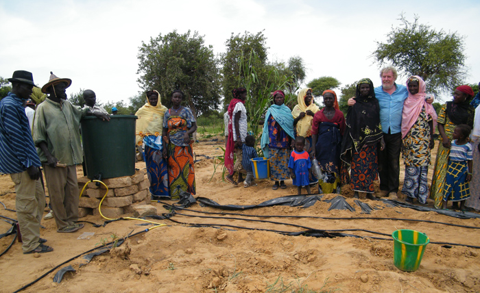 garden drip system explained to ladies in village